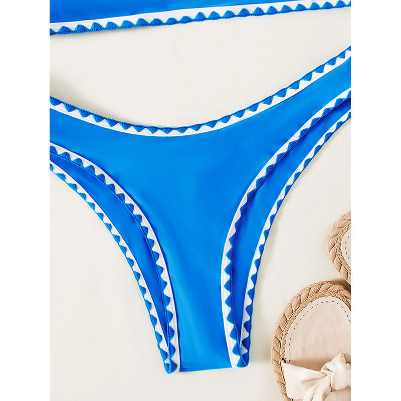 Damen Bikini-Set mit lässigem Schnitt und kontrastierenden Kanten EB
