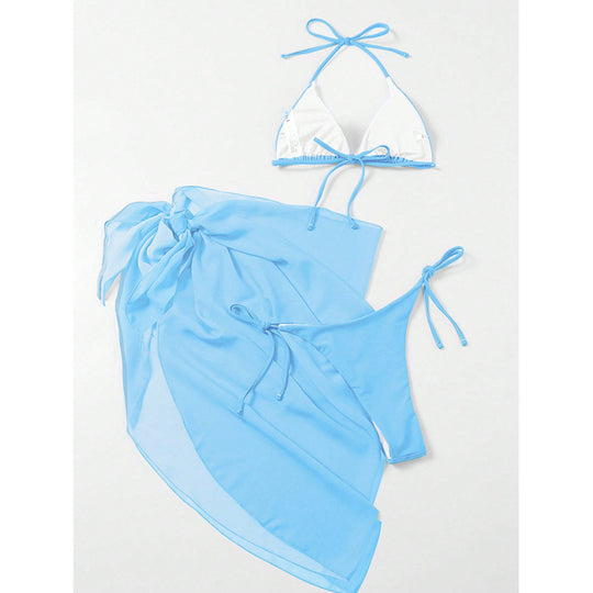 Damen Triangel-Bikini-Set mit transparenter Wickelröhre EB
