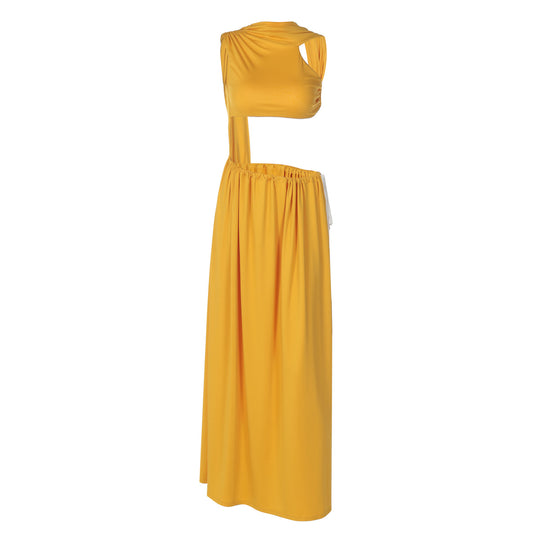 Damen Elegantes Maxikleid mit raffiniertem Cut-Out-Design und fließendem Schnitt EB