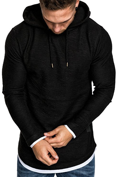 Herren Langarm Kapuzenpullover mit sportlichem Schnitt und feiner Struktur EB