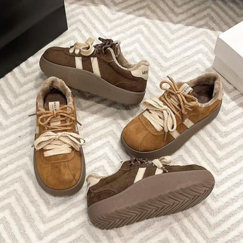 Damen Bequemliche Sneakers mit weichem Innenfutter und modischer Schnürung EB
