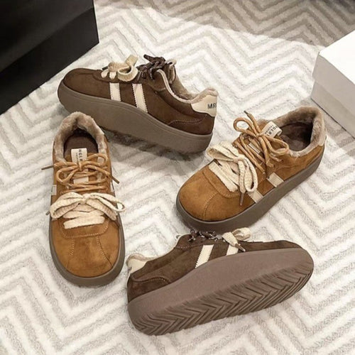 Damen Bequemliche Sneakers mit weichem Innenfutter und modischer Schnürung EB