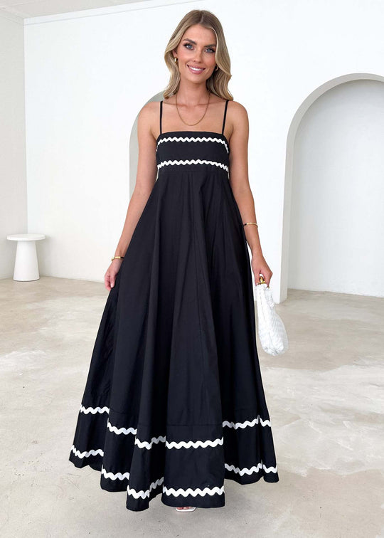 Damen Maxikleid mit eleganten Rüschendetails EB