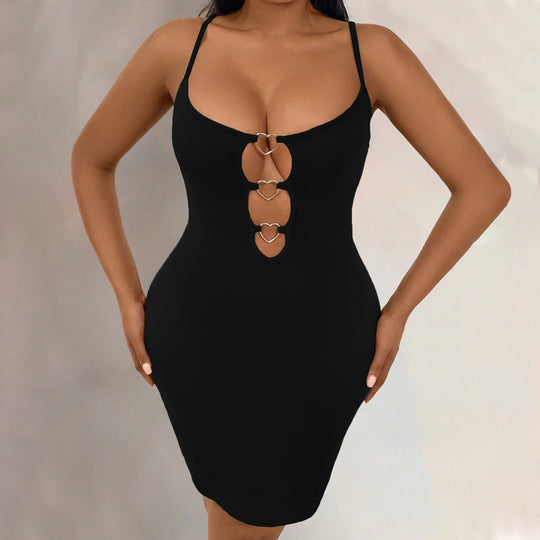 Damen figurbetontes Abendkleid mit Herz-Ausschnitt und verstellbaren Trägern EB