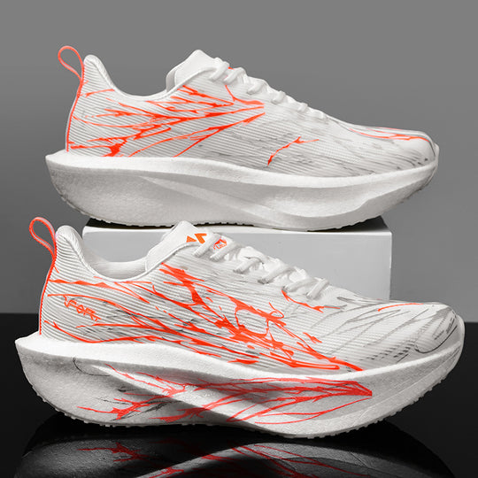 Unisex gedämpfte Race-Plateau-Laufschuhe mit Rocker-Zwischensohle und atmungsaktivem Micro-Mesh EB