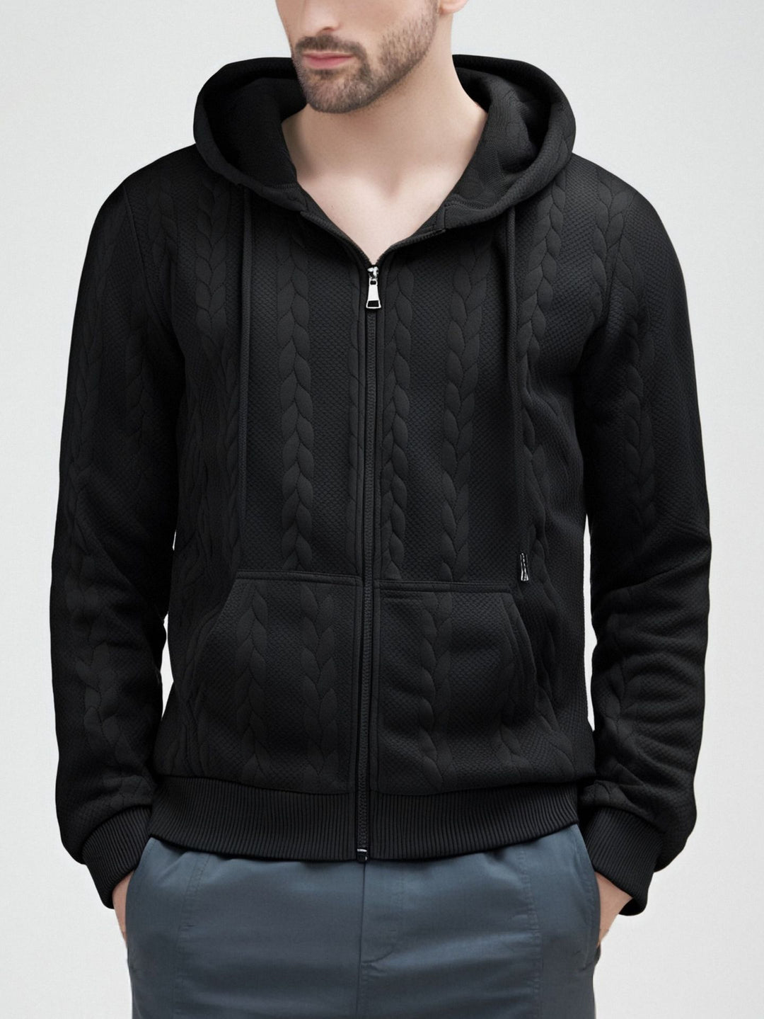 Herren Strickjacke mit Kapuze EB