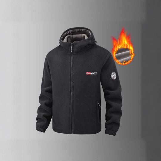 Herren Thermo-Fleece-Set mit Kapuzenjacke, Sherpa-gefüttert und elastischer Jogginghose EB