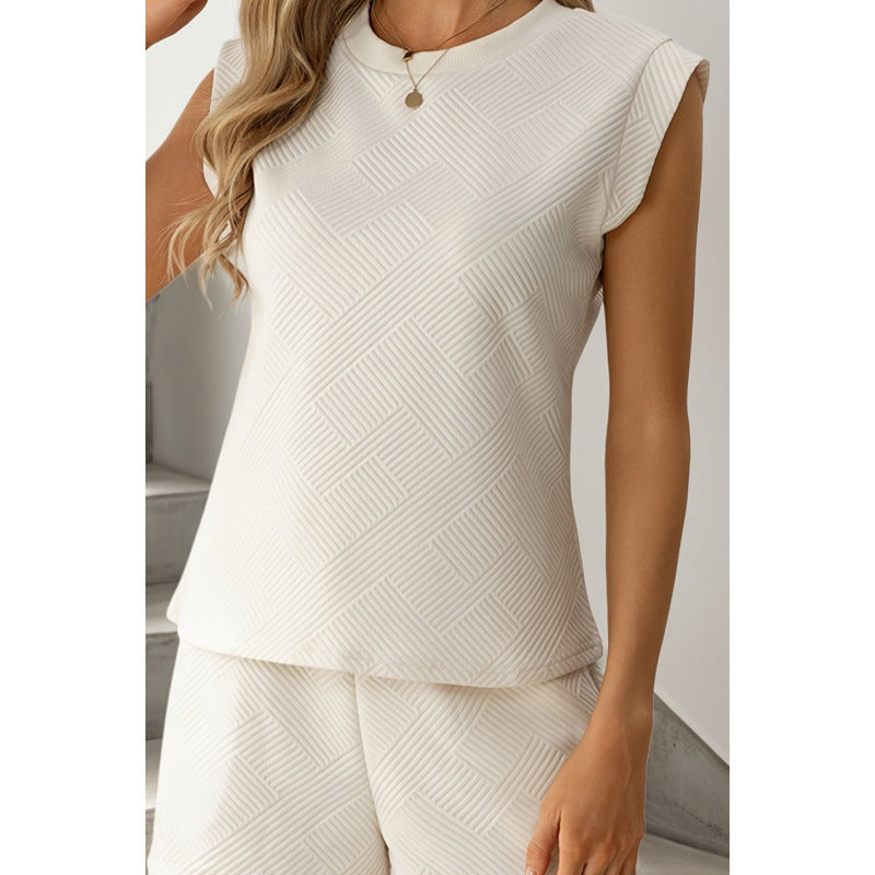 Damen Kurzarm-Overall mit Rüschendetails und Bindegürtel EB