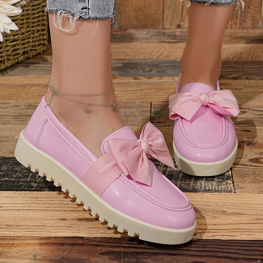 Damen Loafers mit dekorativem Schleifen-Design und rutschfester Sohle EB