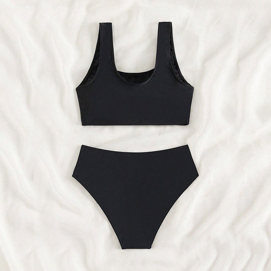 Damen Sport-Bikini mit hochtailliertem Slip und breiten Trägern EB