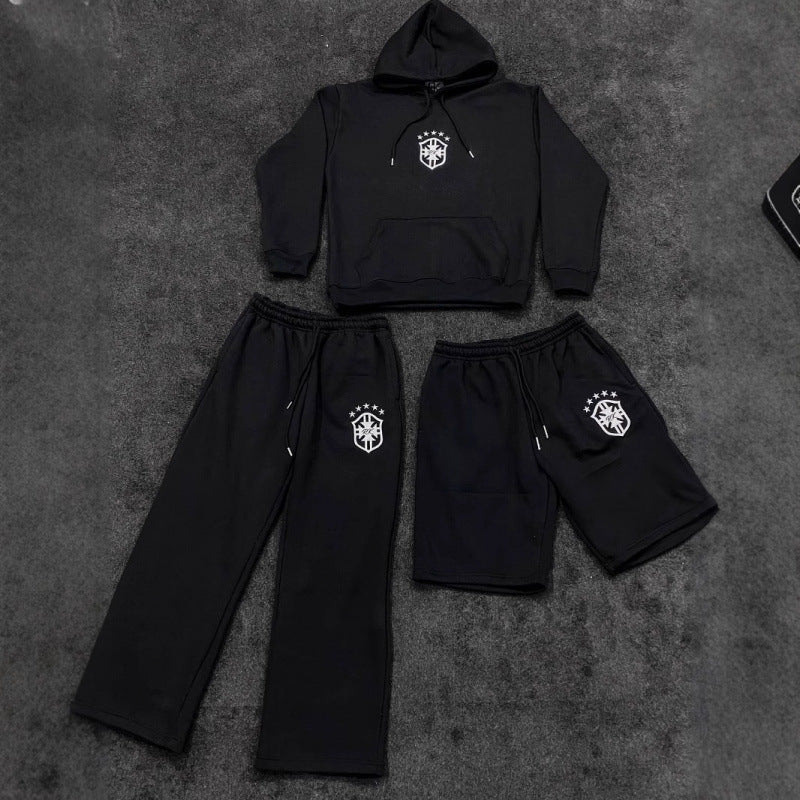 Damen nan weite Jogginghose mit elastischem Bund, Tunnelzug und gesticktem Emblem EB