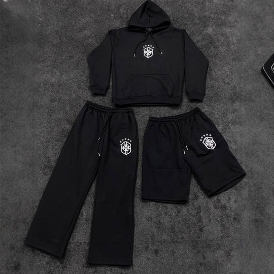 Damen nan weite Jogginghose mit elastischem Bund, Tunnelzug und gesticktem Emblem EB