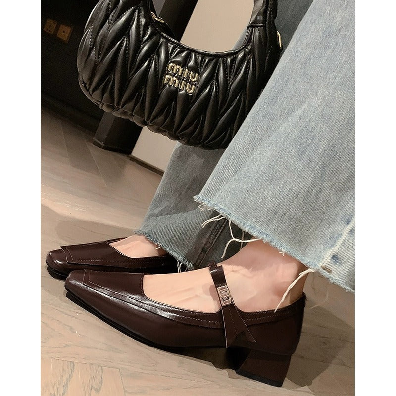Damen elegante Slingpumps mit modischem Riemchen und komfortablem Blockabsatz EB