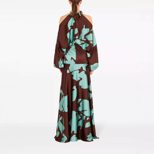 Damen Maxikleid mit asymmetrischem Design und fließendem Material EB