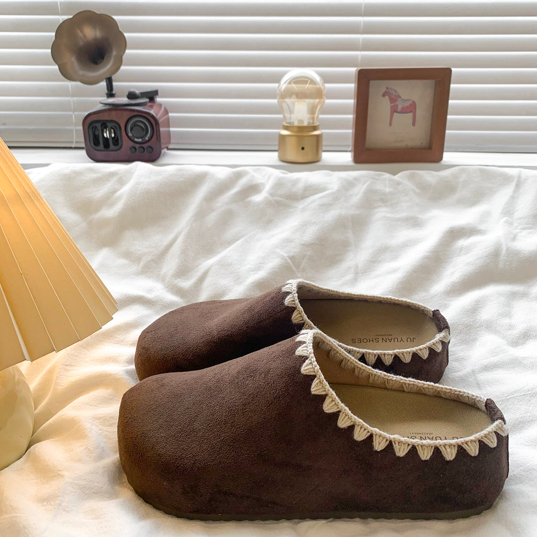 Damen Komfortable Filzclogs mit elegantem Riemen und weichem Innenfutter EB