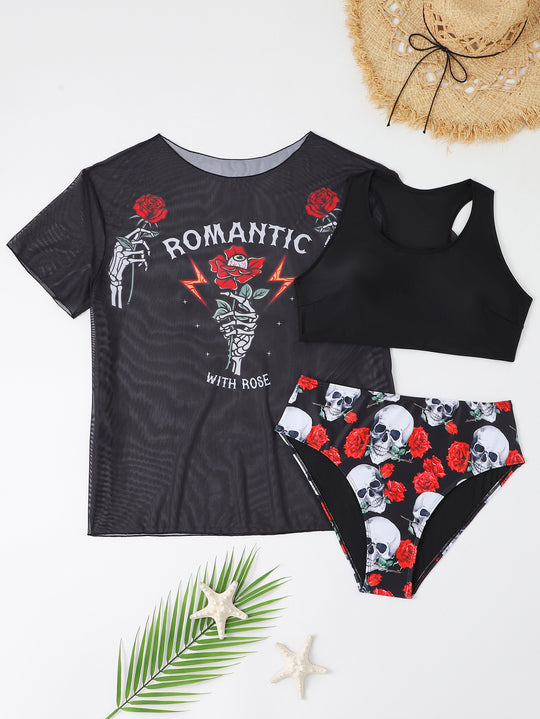 Damen Freizeit-Bikini-Set mit Netzoberteil EB