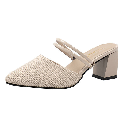 Damen elegante Slingback-Pumps mit strukturiertem Obermaterial und komfortablem Blockabsatz EB
