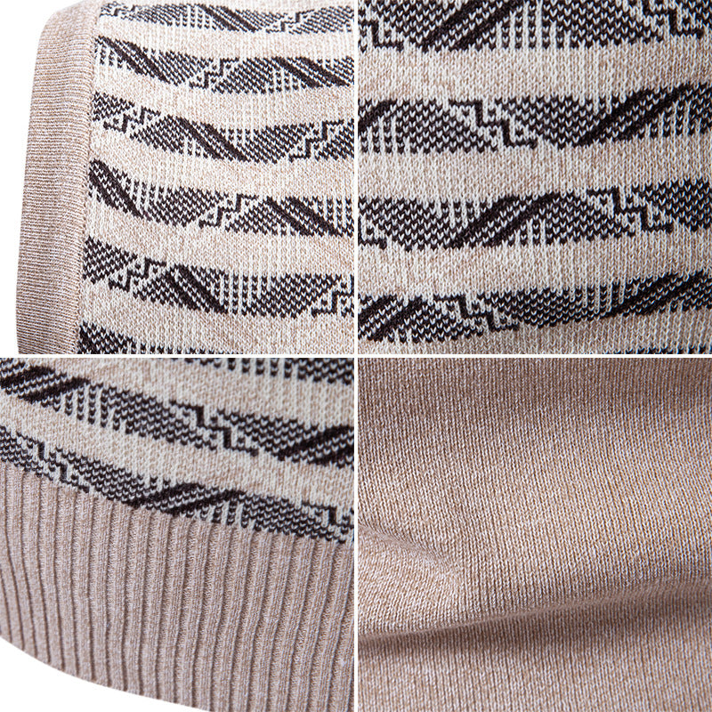 Herren ärmellose Strickjacke mit modernem Zopfmuster EB