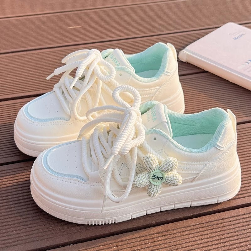 Damen Sportliche Sneakers mit floralem Applikationsdesign und atmungsaktiver Sohle EB