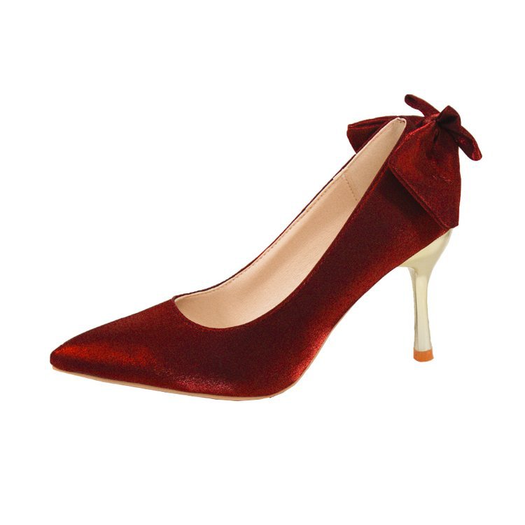 Damen elegante Spitzen-Pumps mit modischem Schleifenakzent EB