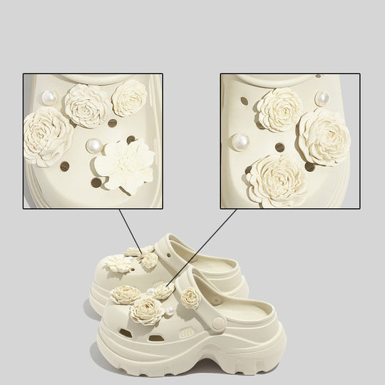 Damen Dekorative Clogs mit floralen Applikationen und rutschfester Sohle EB