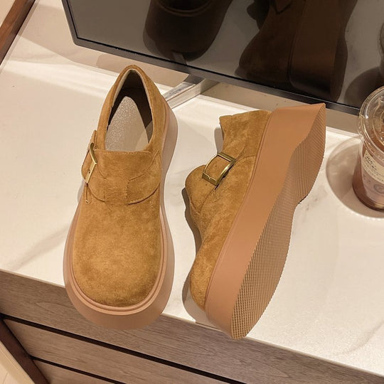 Damen Komfortable Plateau-Clogs mit eleganter Schnallenverzierung EB