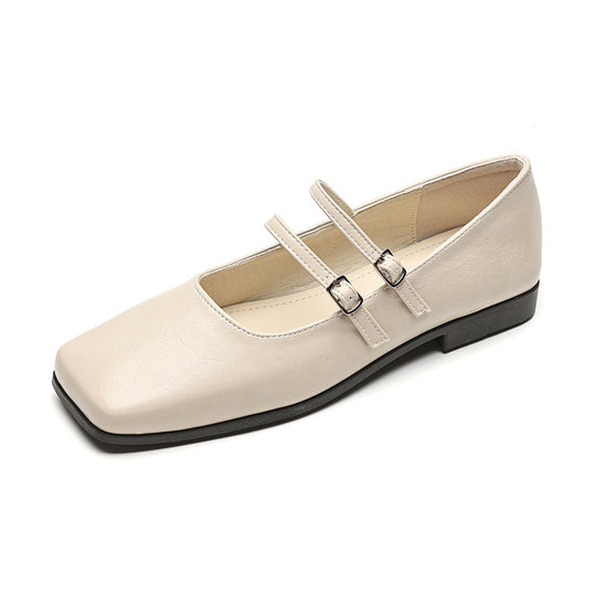 Damen zeitlose und elegante Mary-Jane Schuhe mit doppeltem Riemen EB