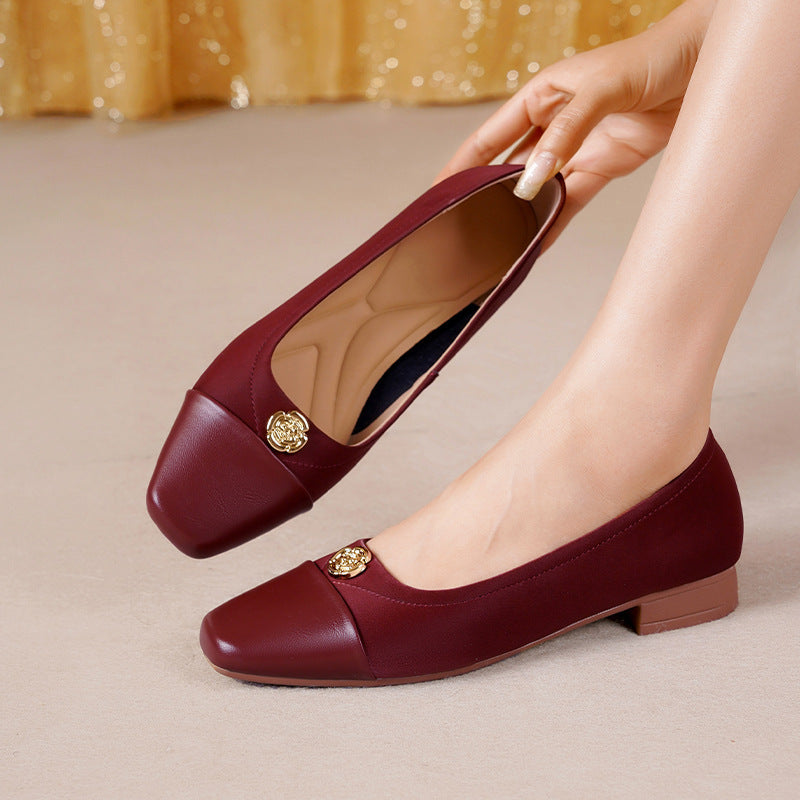Damen Ballerinas mit elegante Spitze und modischer Verzierungsdetails EB