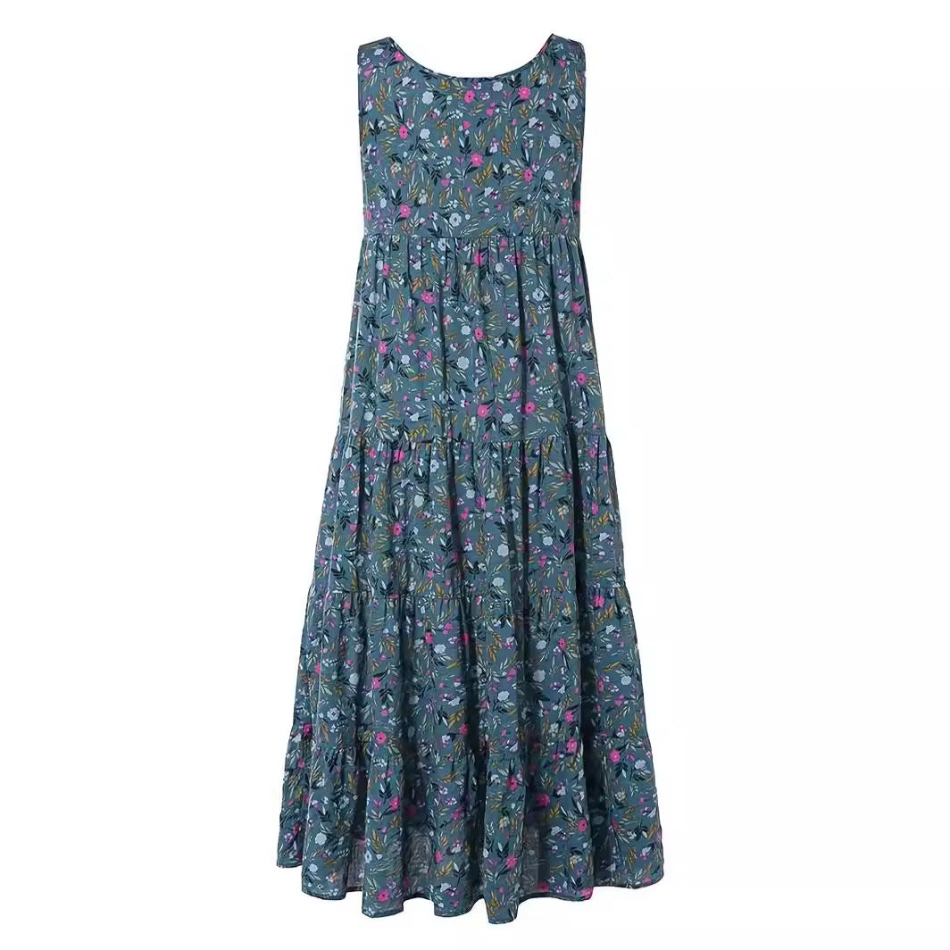 Damen Langes Freizeitkleid mit floralem Design EB