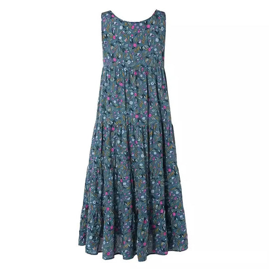 Damen Langes Freizeitkleid mit floralem Design EB