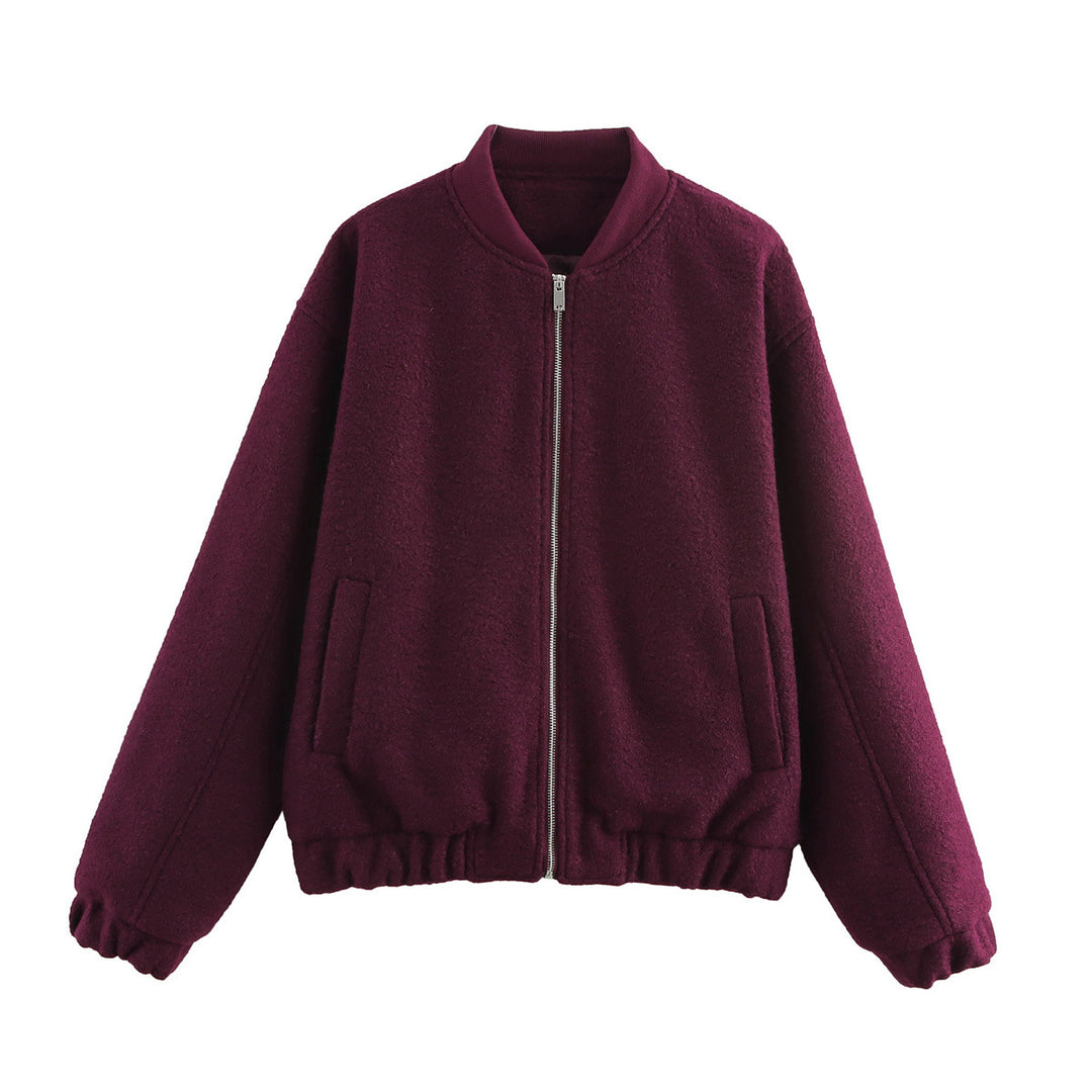 Damen Fleece-Bomberjacke mit elastischem Saum und praktischen Eingrifftaschen EB