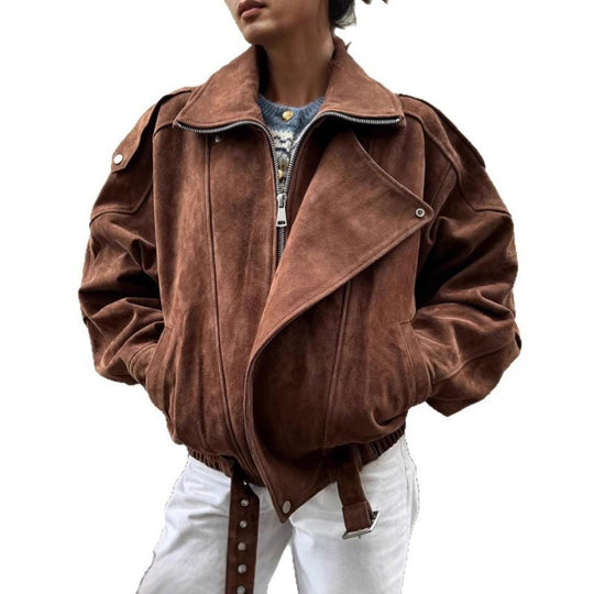 Damen Modische und bequeme Wildlederjacke EB