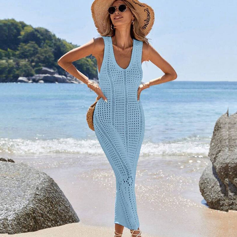Damen modisches Häkel-Strandkleid EB