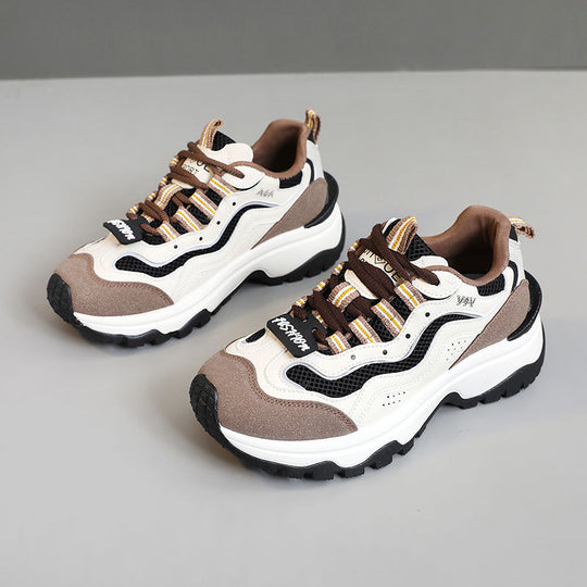 Damen Sportliche Chunky Sneakers mit atmungsaktiver Mesh-Oberfläche und gummierter Sohle EB