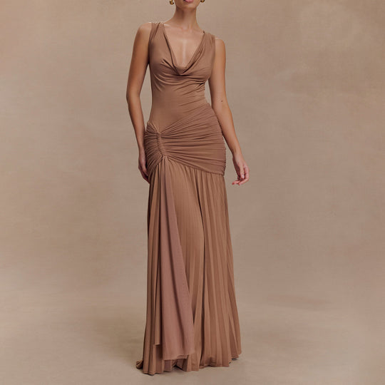Damen Elegantes Maxikleid mit raffiniertem Wickeldetail EB
