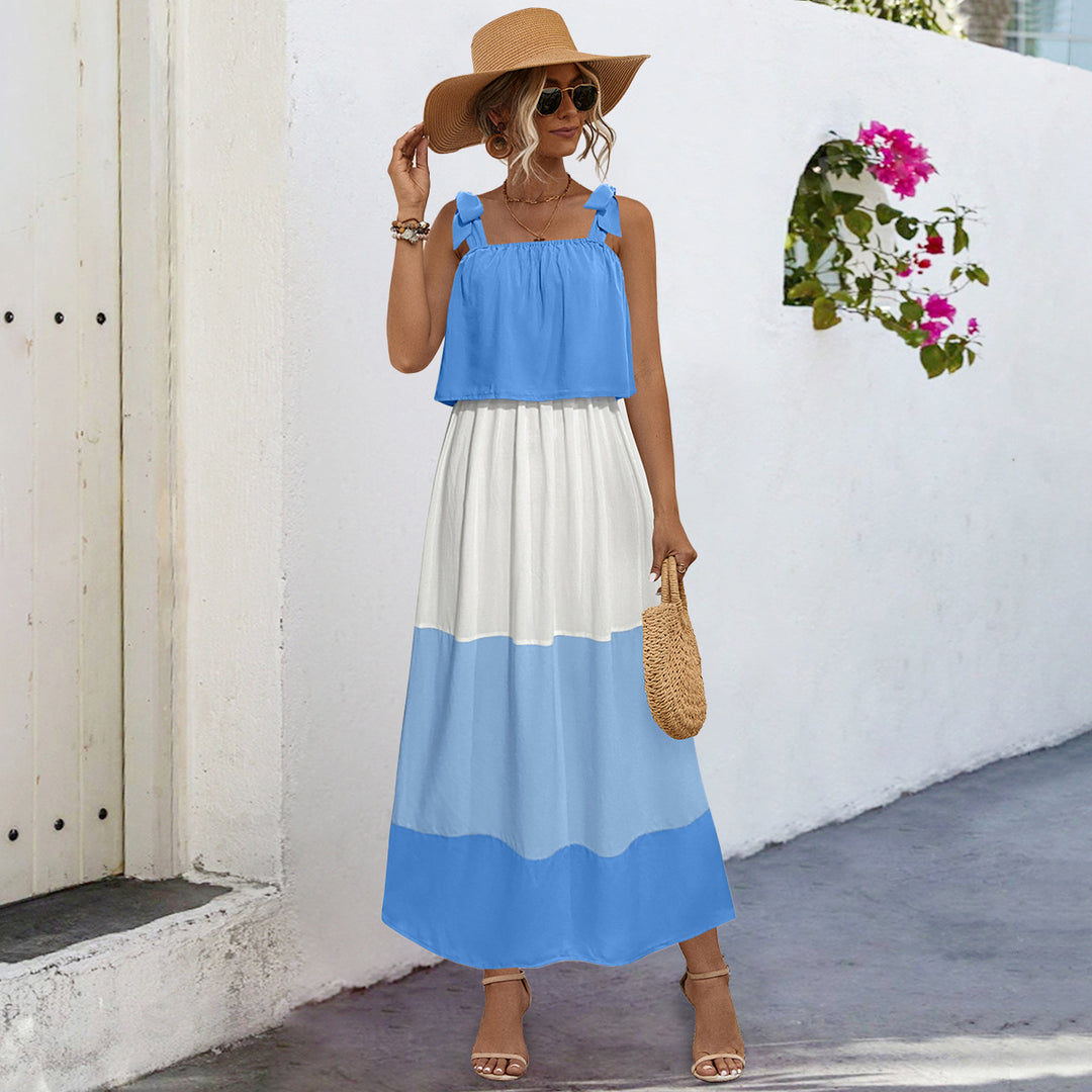 Damen Sommerliches Maxikleid mit verspieltem Bandeau-Oberteil und fließendem Rock EB