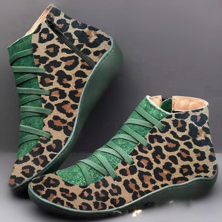 Damen nan knöchelhoher Softleder-Sneakerboot mit seitlichem Reißverschluss elastischer Zierschnürung und ergonomischer Komfortsohle EB