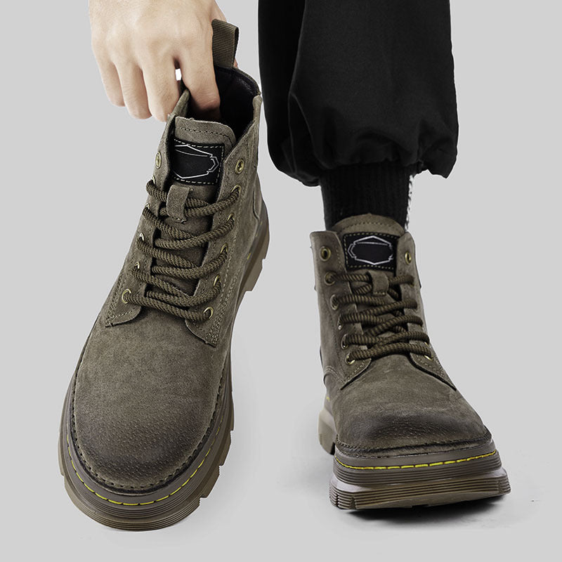 Damen Modische Schnürstiefel mit strapazierfähiger Sohle und hohem Schaft EB