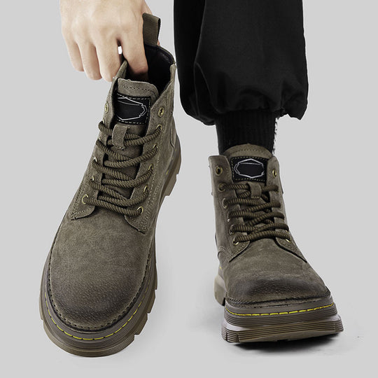 Damen Modische Schnürstiefel mit strapazierfähiger Sohle und hohem Schaft EB