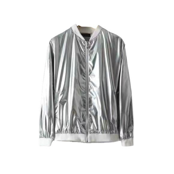 Herren modische Bomberjacke im glänzenden Design EB