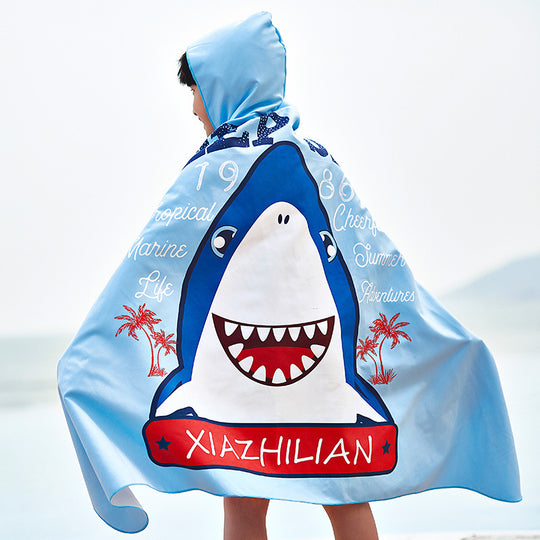 Unisex Strandponcho mit Hai-Motiv EB