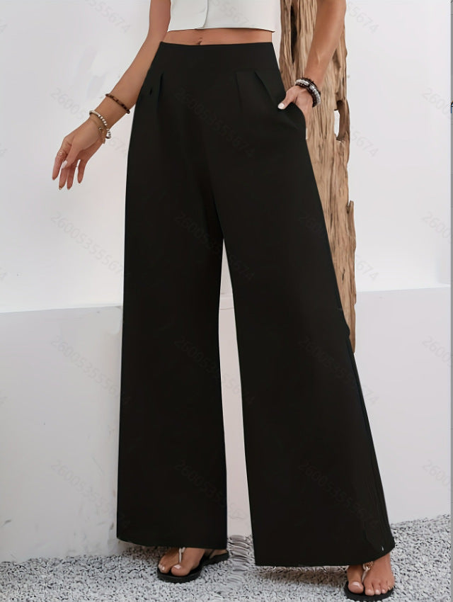 Damen Elegante und weite Bundfaltenhose EB