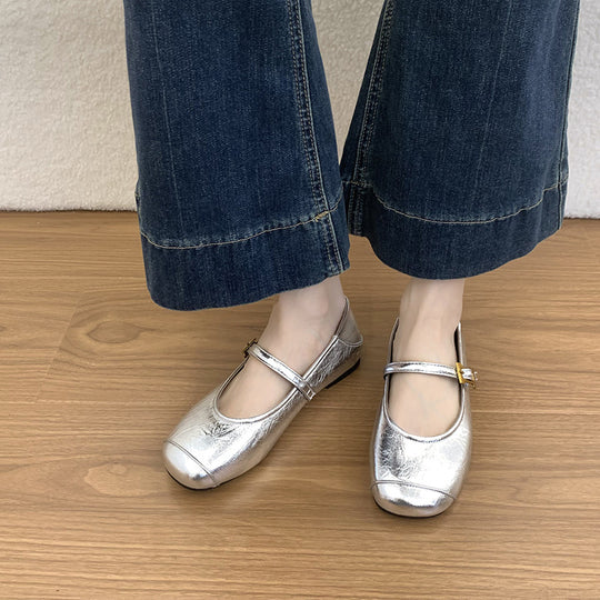 Damen Ballerinas mit dekorativem Riemchen und komfortablem Fußbett EB