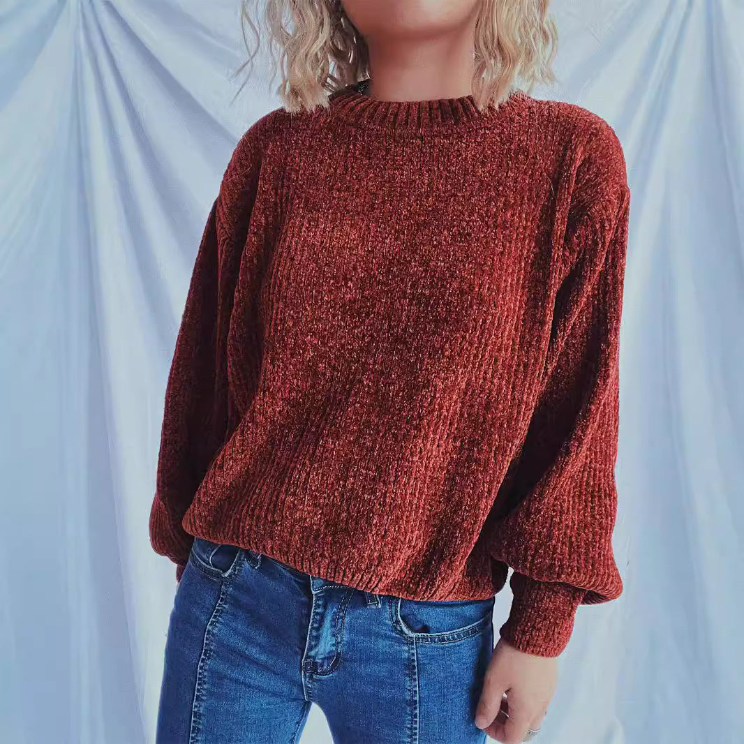 Damen Grobstrickpullover mit weitem Schnitt und strukturiertem Design EB