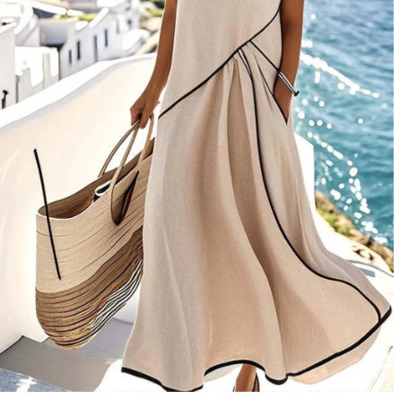 Damen Maxi-Kleid mit einzigartigem Wickeldesign EB
