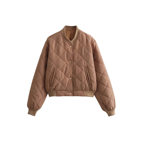 Damen gesteppte Kurzjacke mit praktischem Knopfverschluss EB