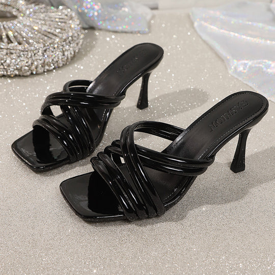 Damen modische Sling-Sandalen mit elegantem Glasklauen-Absatz EB