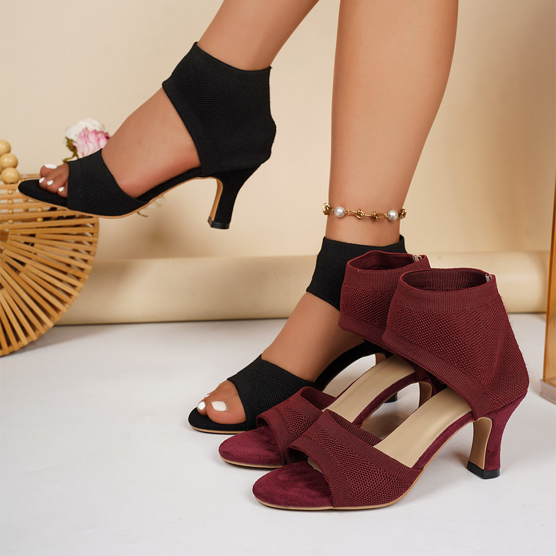 Damen Slingback-Sandaletten mit elastischem Netzdesign EB
