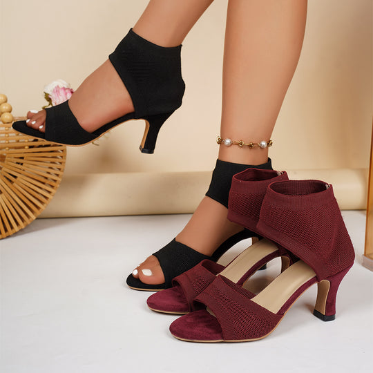 Damen Slingback-Sandaletten mit elastischem Netzdesign EB