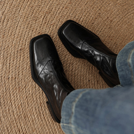 Damen elegante Ankle Boots mit modischer Metalloberfläche EB